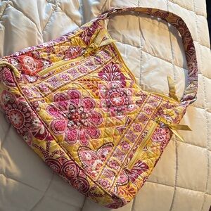 Vera Bradley Pink and Yellow Floral Shoulder Bag
